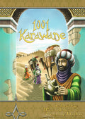 Cover of '1001 Karawane' with an Arab merchant holding a lantern and loaded camels in the background.